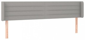 világosszürke szövet LED-es fejtámla 203 x 16 x 78/88 cm
