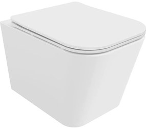 Mexen Teo, falra akasztható wc csésze 510x345x340 mm, Perem nélküli Tornado + duroplast wc ülőke, fényes fehér, 30850600T