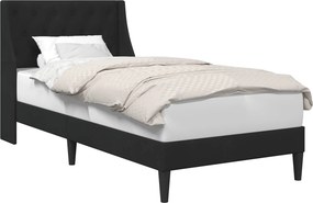 vidaXL Ágykeret fejtámlával Fekete 100 x 200 cm Bársony