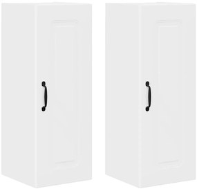 Fali konyhaszekrény ajtóval 2 pcs Fehér 30 x 31 x 80 cm Faanyag