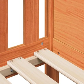 viaszbarna tömör fenyőfa házikó gyerekágykeret 80 x 200 cm