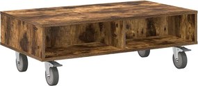 vidaXL Gördülékeny oldalasztal Füstölt tölgy 90 x 50 x 30 cm Faanyag