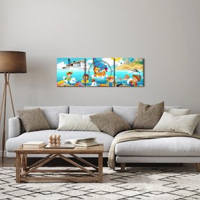 Kép - Egy nap a tengerparton (órával) (90x30 cm)
