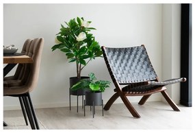 Fekete bőr fotel Perugia - House Nordic