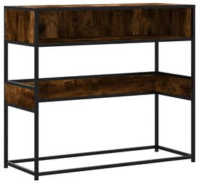 füstös tölgy színű szerelt fa tálalóasztal 90x35x80 cm