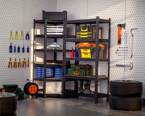 Deuba Sarok 6 polcos állvány – fekete