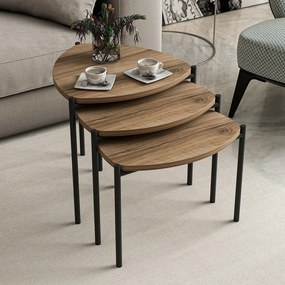 Dohányzóasztal (3 részes) Lenny - Walnut