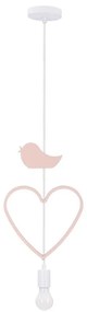 HEART gyermek függőlámpa zsinóron 1xE27/20W/230V rózsaszín/fehér