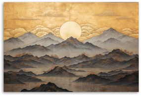 Gario Vászonkép Gyönyörű arany táj Japánban Méret: 90 x 60 cm