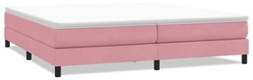 vidaXL rózsaszín bársony rugós ágy matrac nélkül 200x220 cm