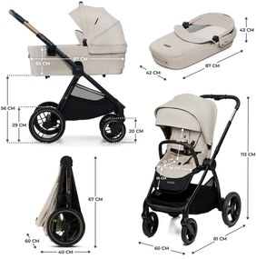 KINDERKRAFT - Kombinált babakocsi 2in1 NEA 2 bézs