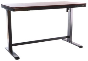 OfficeTech 2 állítható magasságú asztal, 120 x 60 cm, fekete / mahagóni