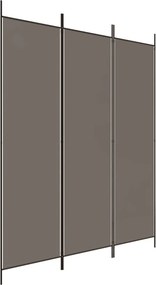 vidaXL 3 paneles antracitszürke szövet térelválasztó 150 x 200 cm