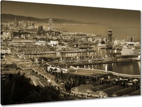 Festmények 120x80 Barcelona Éjszakai tájkép