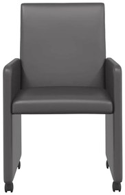vidaXL Kerekes Étkező Székek 2 pcs Szürke 57 x 66 x 94 cm Műbőr