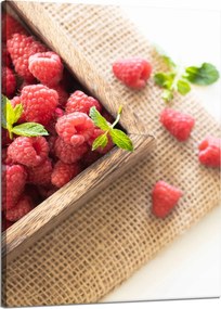 Vászonkép Frissesség Nyári málna Gyümölcs Tavasz 50X70