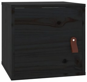 2 db fekete tömör fenyőfa faliszekrény 31,5 x 30 x 30 cm