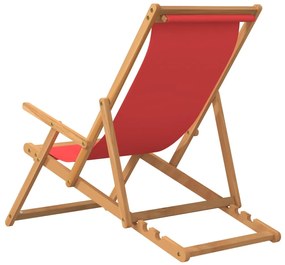 Piros tömör tíkfa összecsukható strandszék