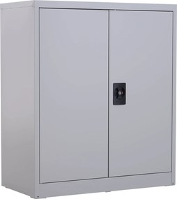 Vinsetto Mobil Szekrény Állítható Polc Biztonsági Zárral Otthoni Irodához, Garázshoz Acél 80x40x92.5cm Szürke | Aosom