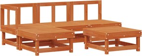 vidaXL Kerti lounge szett 5 pcs Viaszbarna Tömör fenyő