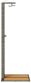 Kerti zuhany Szürke 60x80x214 cm Poly Rattan
