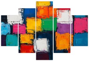 Kép - Színes négyzetek festménye (150x105 cm)