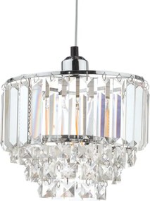 LAURA ASHLEY 3727732-Q VIENNA Kristály Függesztett Lámpa Fehér, Csiszolt Króm E27 IP20