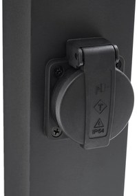 Kültéri lámpa fekete színben, földbe szúrható tüskével és kábeltömítéssel, 65 cm, foglalattal, IP44 - Baleno