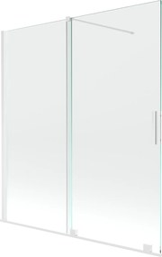 Mexen Velar, 2 szárnyas eltolható kádparaván 150 x 150 cm, 8mm átlátszó üveg, fehér profil, 896-150-000-01-20