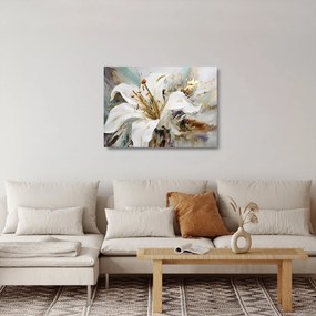 Üveg kép - Absztrakció liliommal (70x50 cm)