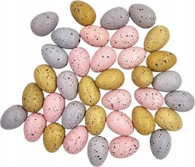 Dekorációs Tojás pöttyös 2,5cm Húsvét 36db rózsaszín lila bézs