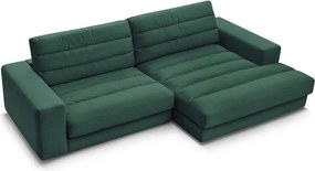 Zöld bársony sarokkanapé (jobb oldali-heverő résszel) Sierra – Bobochic Paris