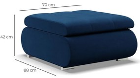 Tokio puff, bársony, kék