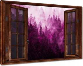 Vászonkép 120x80 Tájkép Rózsák Hegyek Köd