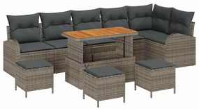 vidaXL Kerti Kanapé Szett párnával tárolóval párnával 10 pcs Szürke