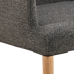 Szürke kárpitozott karfás étkezőfotel Zoe – Actona