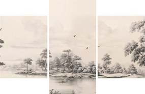 Kép - Vintage tájkép rajz (90x60 cm)