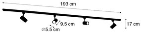 Modern 1 fázisú sínrendszer 4 spotlámpával sötét bronzban - Jeana