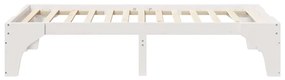 Földi ágykeret tárolóval Fehér 75 x 190 cm Tömör fenyőfa