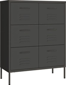 vidaXL antracitszürke acél fiókos szekrény 80 x 35 x 101,5 cm