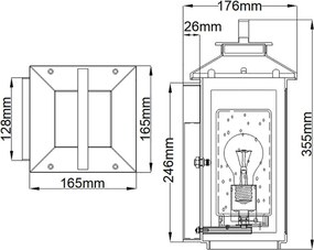Quintiesse ATWATER QN-ATWATER-S-PDB Fali lámpa 1x60W/E27 IP44