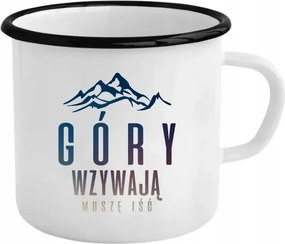 Hívnak a hegyek, mennem kell Zománcozott Bögre Ajándék A Hegyek Kedvelőinek