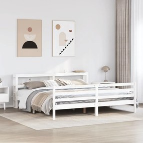 vidaXL fehér tömör fenyőfa ágy matrac nélkül 180 x 200 cm