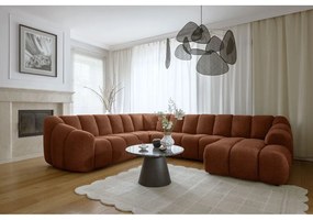 Terrakotta színű sarokkanapé (bal oldali-U alakú) Shell – Miuform