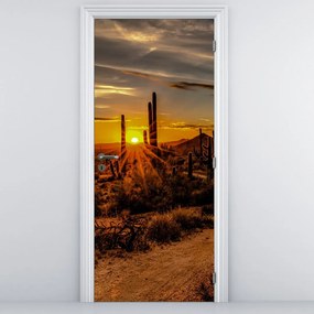 Fotótapéta ajtóra - A nap vége az arizonai sivatagban (95x205cm)