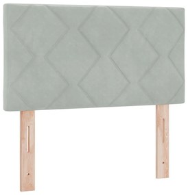 Fejtámla Gyémánt Blokkok Design Világosszürke 80 cm Vastag Bársony