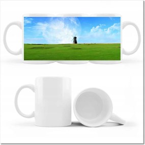 Fényképes bögre Golfpálya szélmalommal