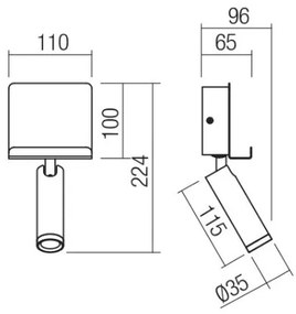 Redo 01-3083 - LED Fali spotlámpa PANEL LED/3,5W/230V USB fehér