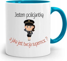 Kék Bögre Rendőrnek Az Én Szupererőm fotónyomtatással
