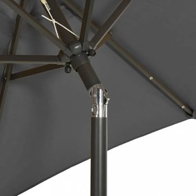 antracitszürke alumínium napernyő LED-világítással 200 x 211 cm
